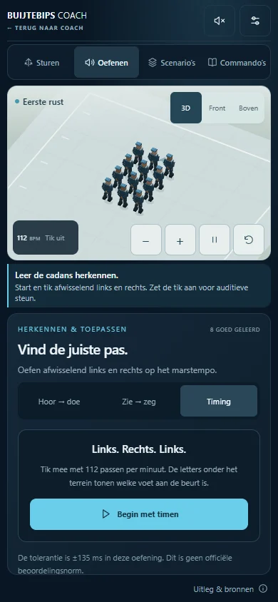 Marstempo oefenen in Buijtebips Coach