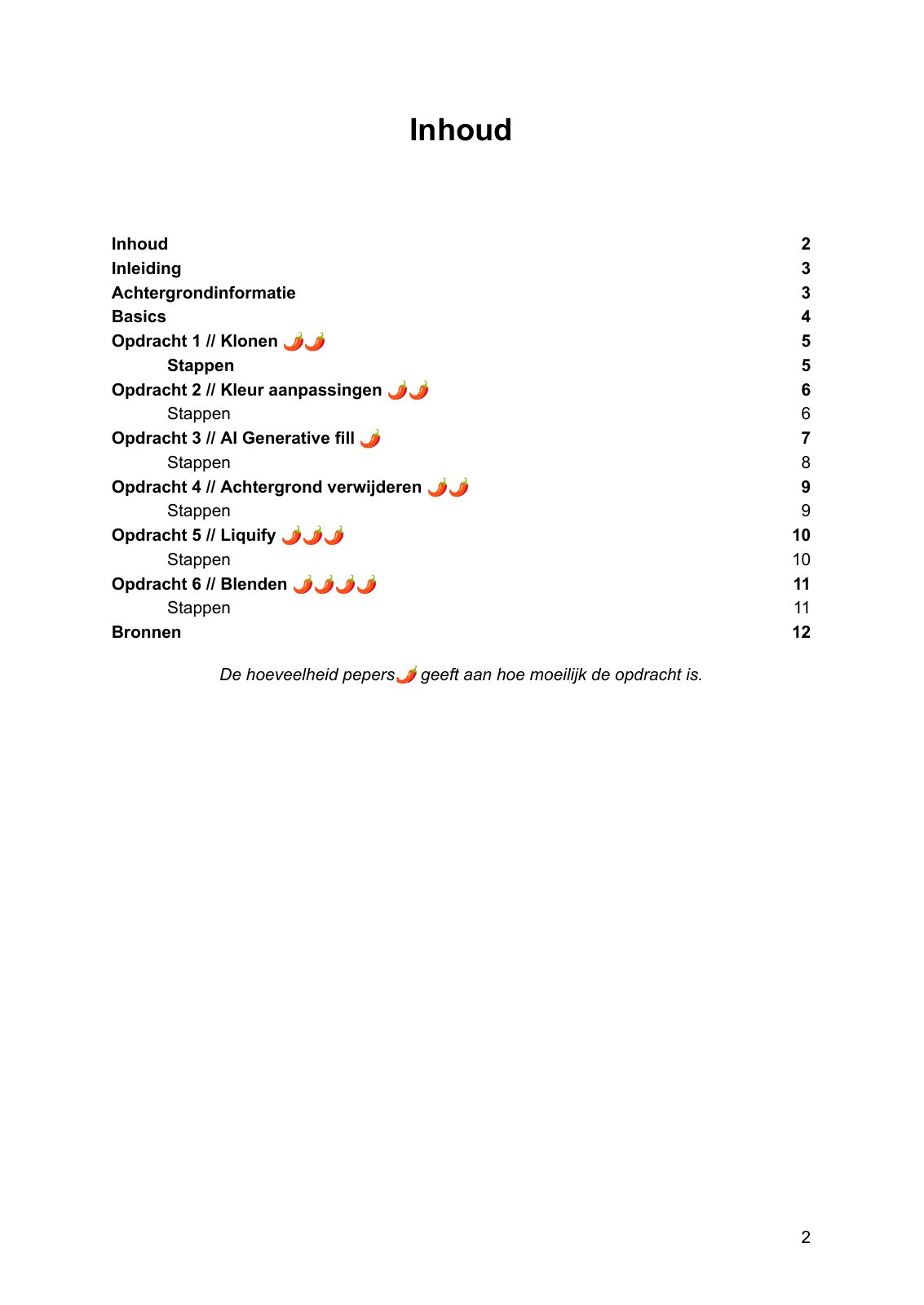 Photoshop workshop · Handout, pagina 2
