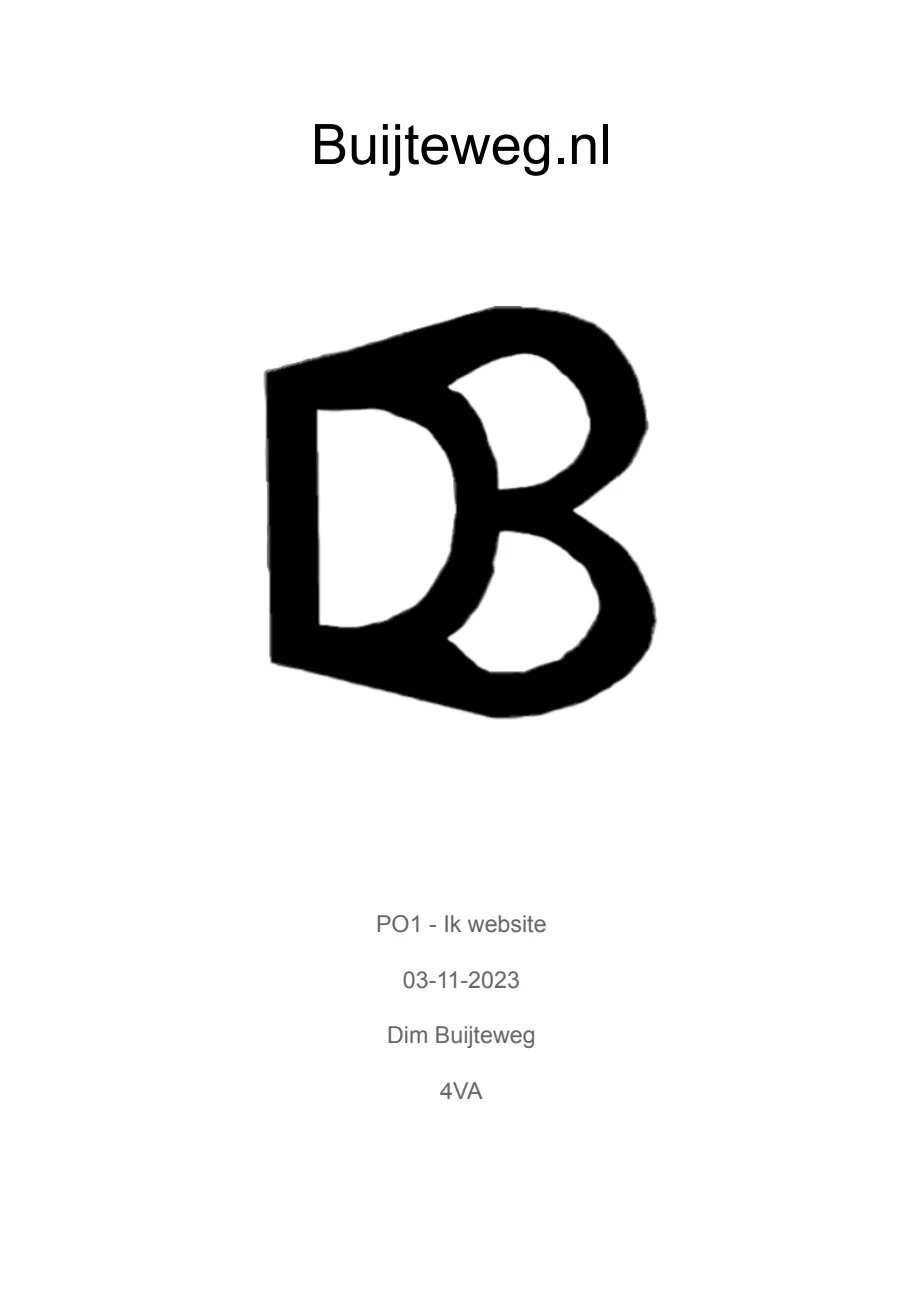 Voorblad van het ontwerpdocument voor Buijteweg.nl V1
